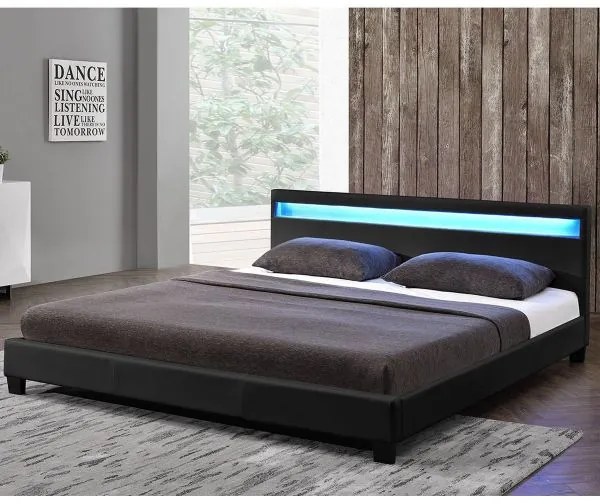 InternetovaZahrada - Paris čalúnená posteľ 180 x 200 cm - čierna