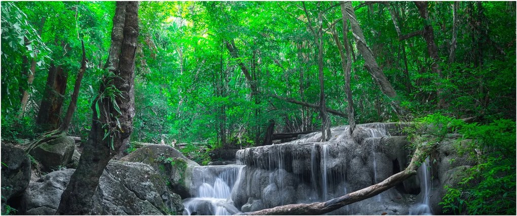 Obraz - Vodopád Erawan, Kanchanaburi, Thajsko (120x50 cm)