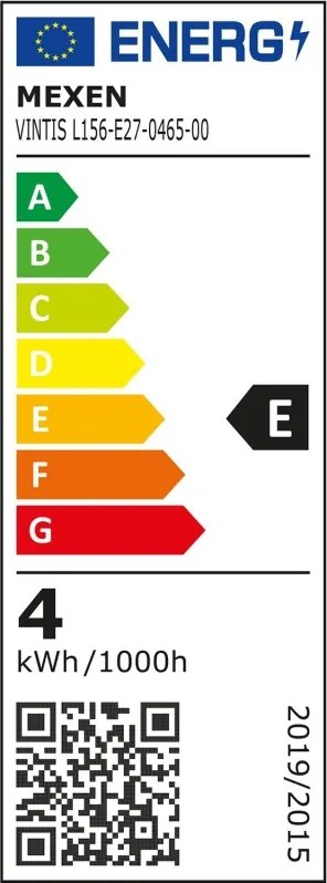 Mexen Vintis, LED filamentová žiarovka E27, G45, 4 W, studená biela 6500K, číra, L156-E27-0465-00