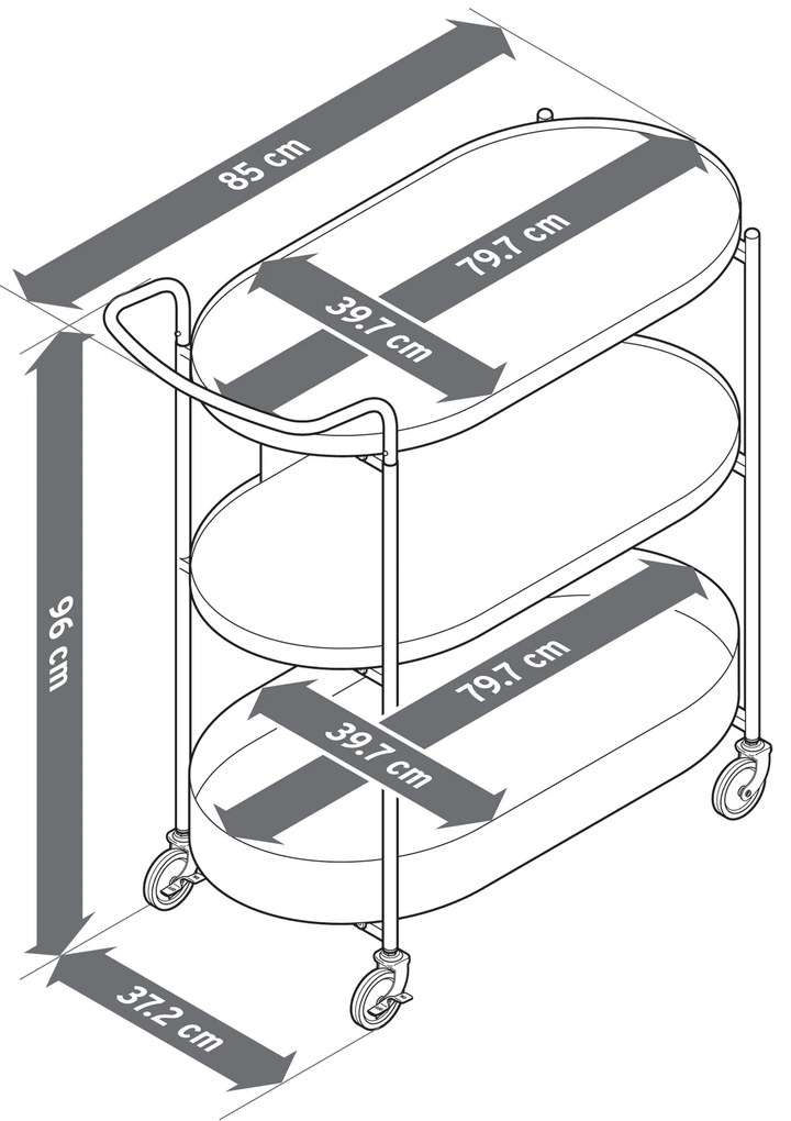 Servírovací vozík s podnosom