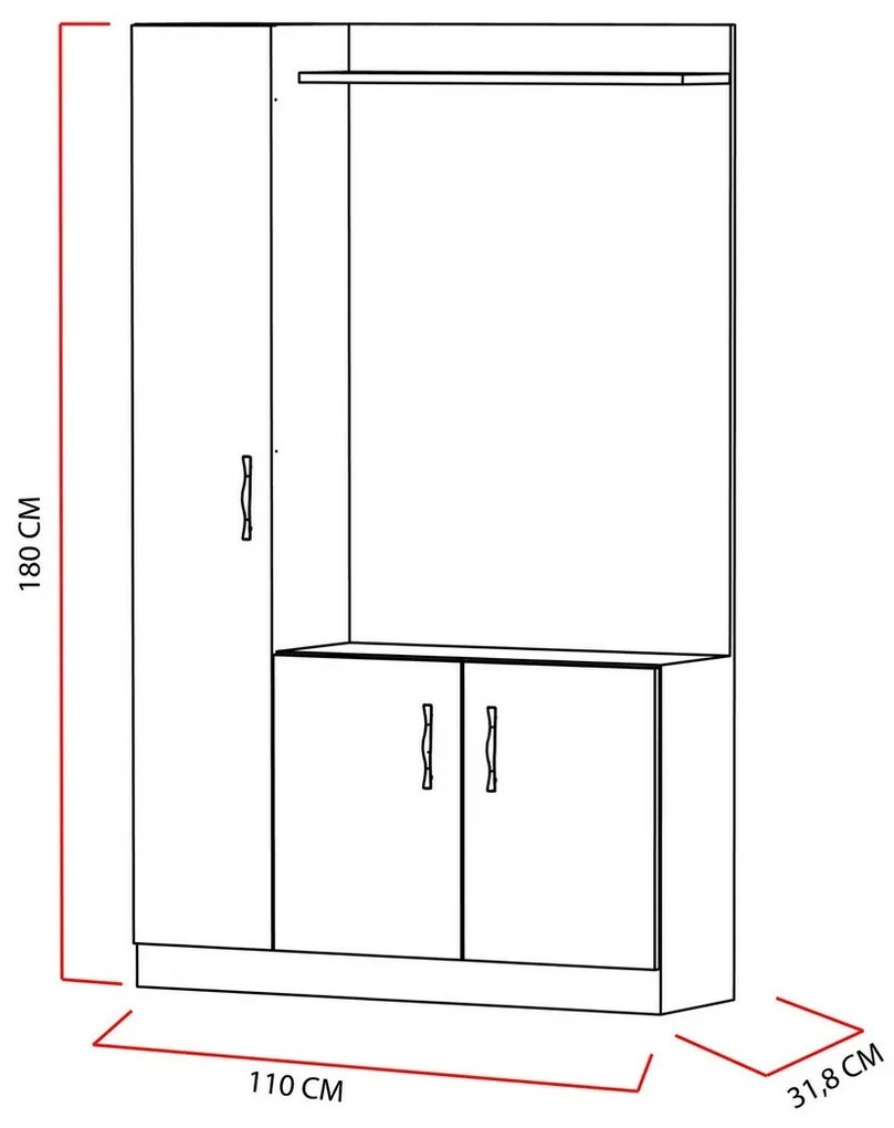 Predsieňová zostava Naturel White and Teak