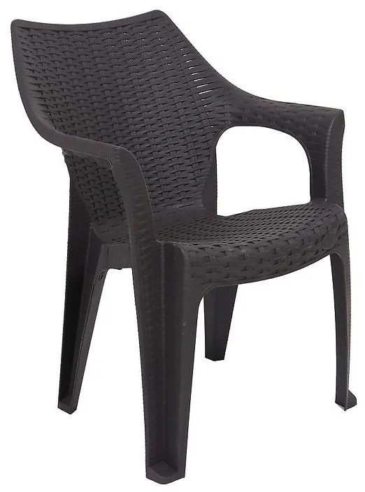 Plastová stolička Ratan hnedá