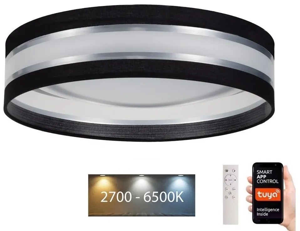 Belis LED Stmievateľné stropné svietidlo SMART CORAL LED/24W/230V Wi-Fi Tuya čierna + DO BE0874