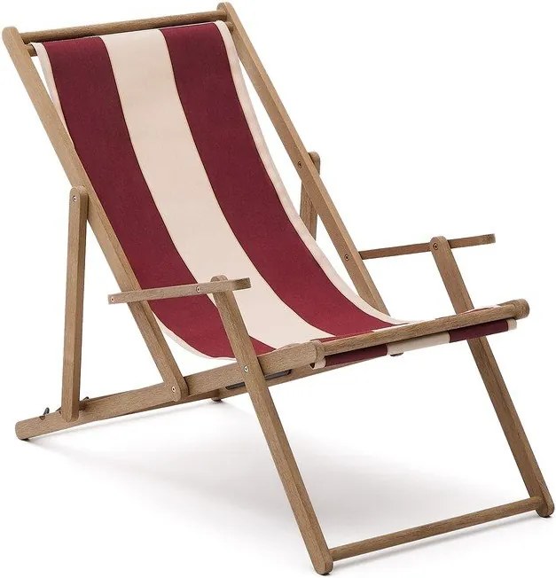 Červené drevené záhradné ležadlo Vilara – Kave Home