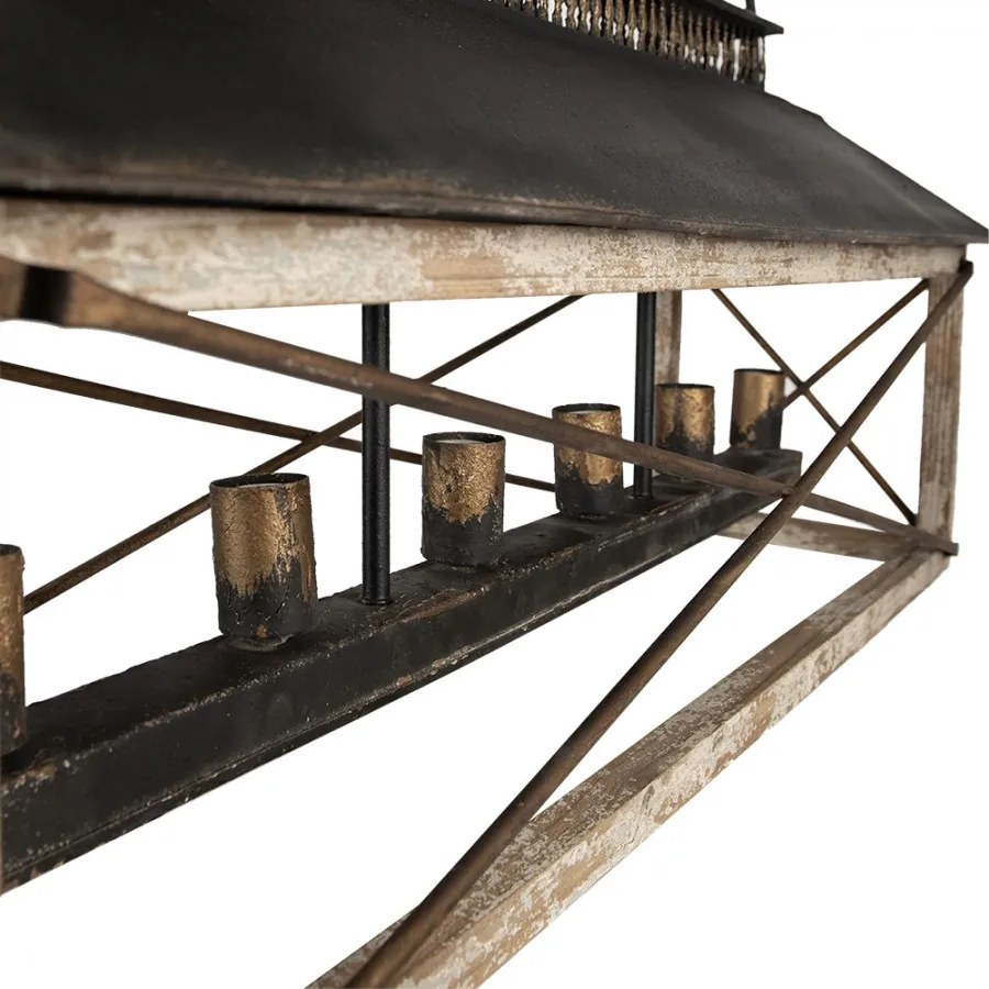 Industriál kovový luster čierny 99 cm