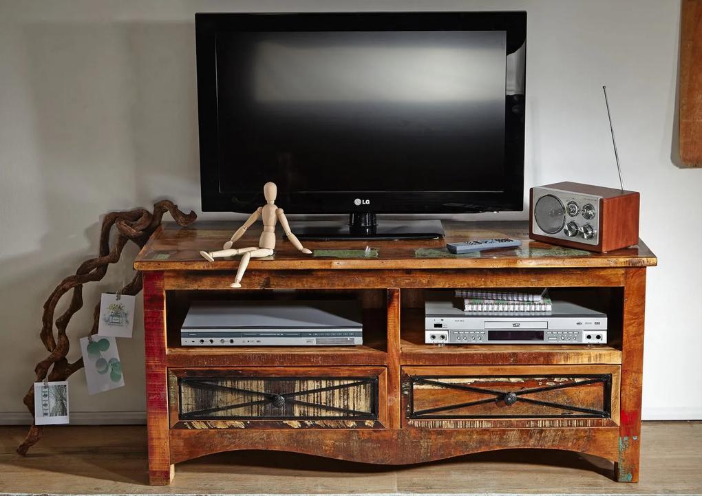 Bighome - OLDTIME TV stolík 121x56 cm, staré drevo