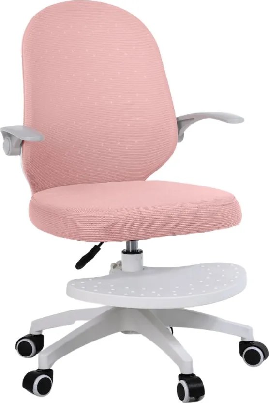 Detská otočná stolička Neoseat JUNI 012 s podnožou — látka, ružová