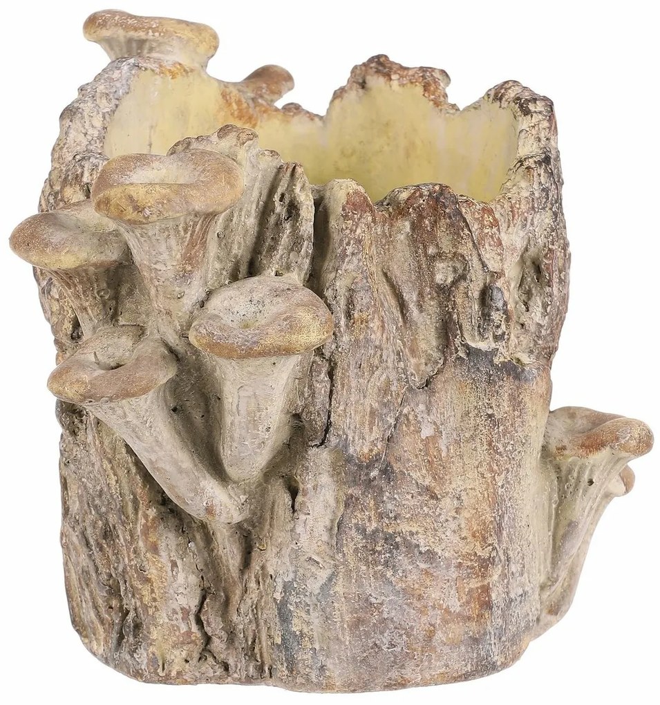 Obal betónový - peň s hríbami, 19 x 17 x 16 cm
