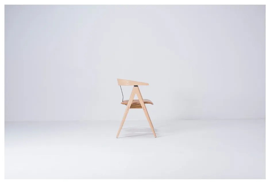 Lavica z dubového dreva s koženým sedadlom Gazzda Ava