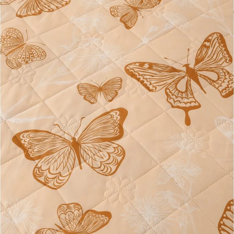 Letná prikrývka BUTTERFLY 140x200 cm, marhuľová