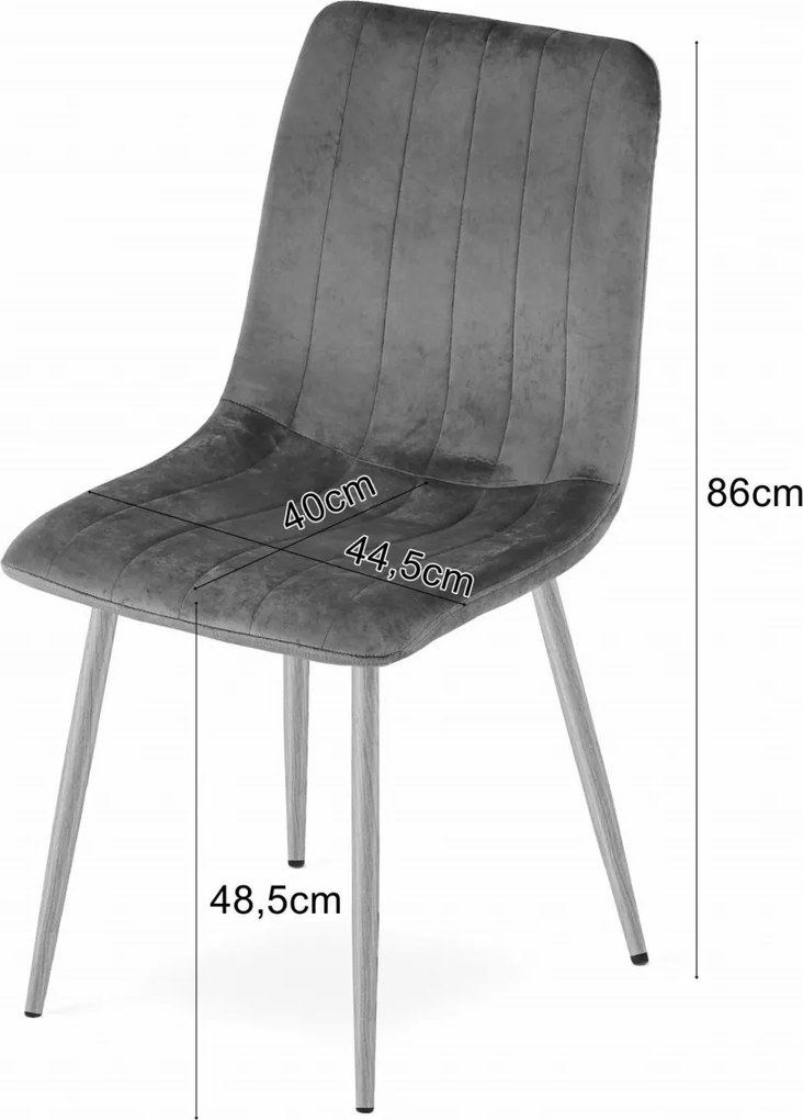 AKCIA Krémová zamatová stolička LAVA II. akosť