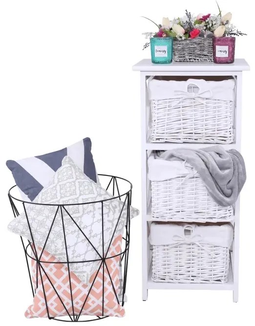 Košíková komoda Rafaello 3 - biela