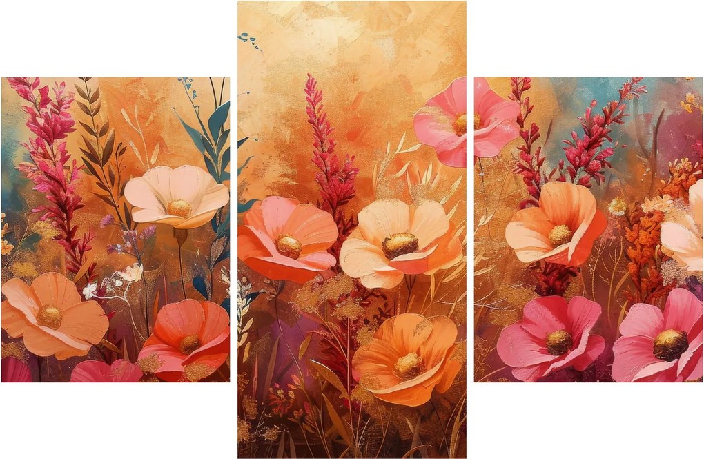 Obraz - Lúčne kvety, maľba (90x60 cm)