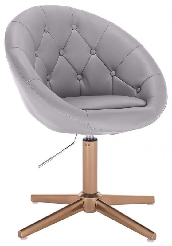LuxuryForm DESIGN Kreslo VERA na zlatom kríži - šedé