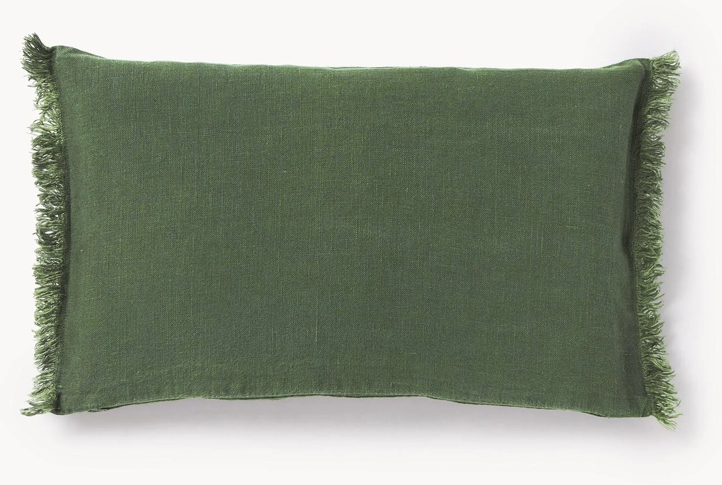 Ľanový poťah na vankúš so strapcami Luana