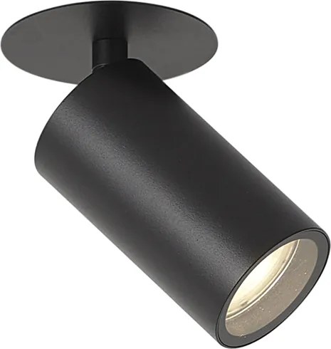 Moderné zapustené bodové svietidlo čierne GU10 50mm IP44 - Chels
