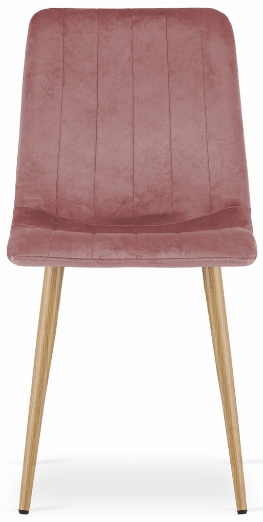 Ružová zamatová stolička LAVA