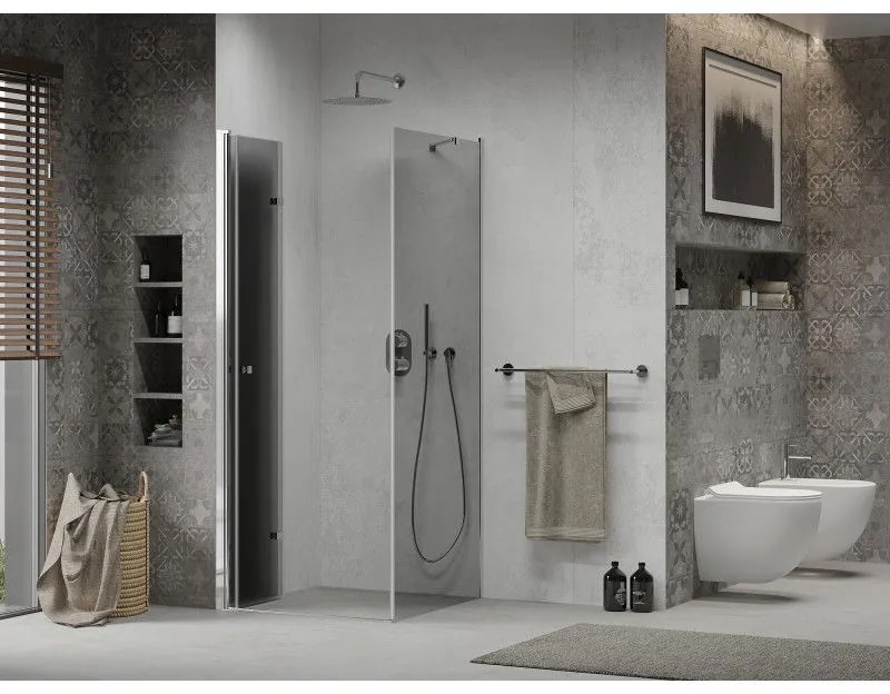 Mexen Lima, sprchovací kút 90 (dvere) x 90 (stena) cm, 6mm šedé sklo, chrómový profil, 856-090-090-01-40