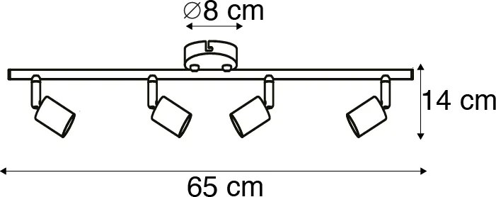 Inteligentné bodové svetlo čierne naklápateľné vrátane Wifi GU10 - Jeany