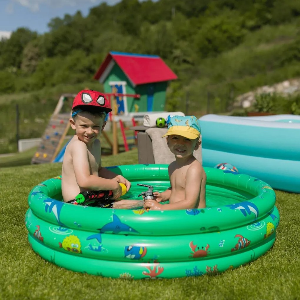 Tempo Kondela Detský nafukovací bazén, zelená/vzor, LOME