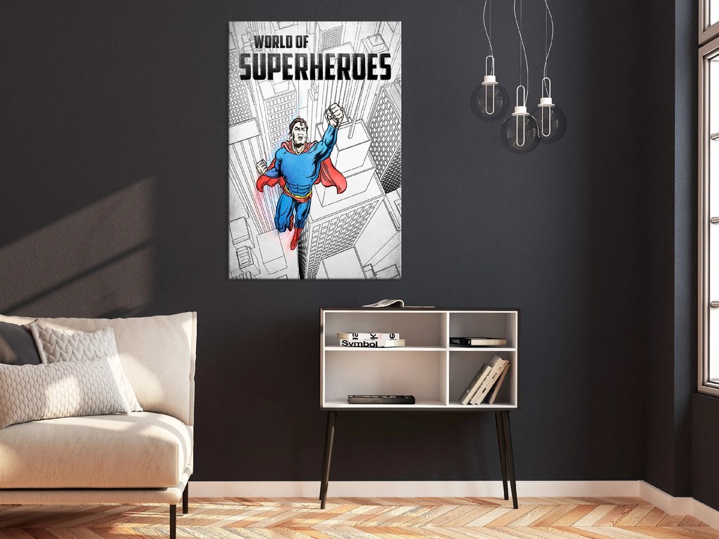 Artgeist Obraz - World of Superheroes (1 Part) Vertical Veľkosť: 60x90, Verzia: Premium Print