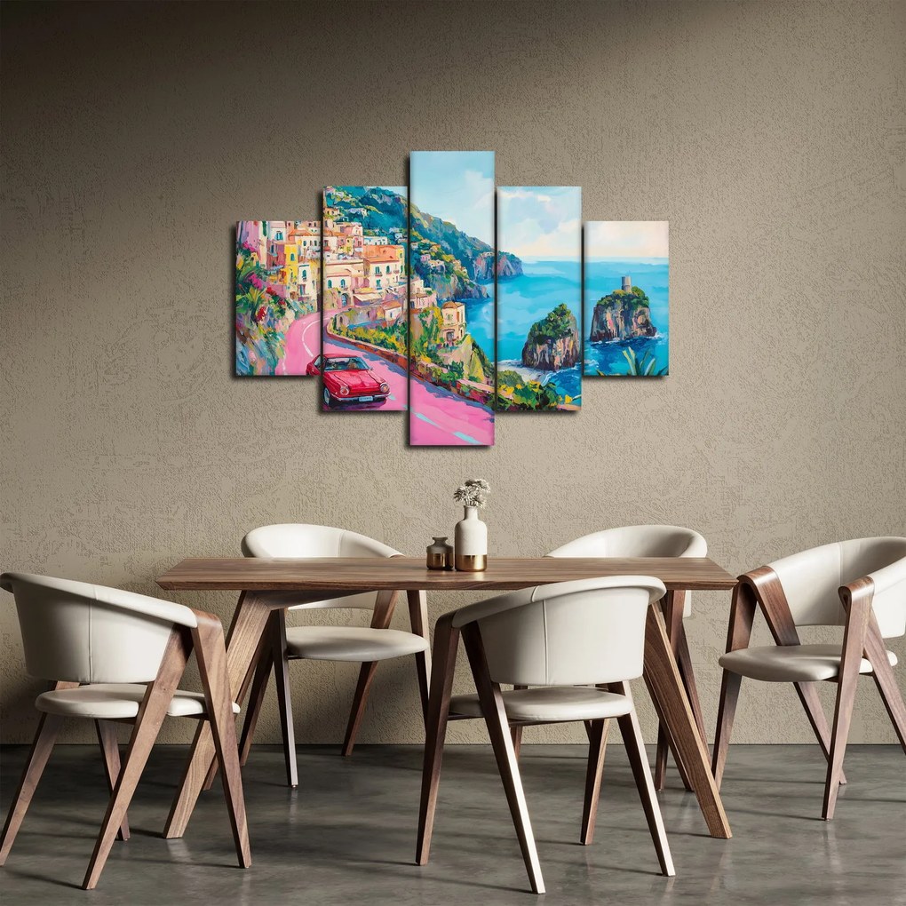 Obraz - Ružová cesta na pobreží (150x105 cm)