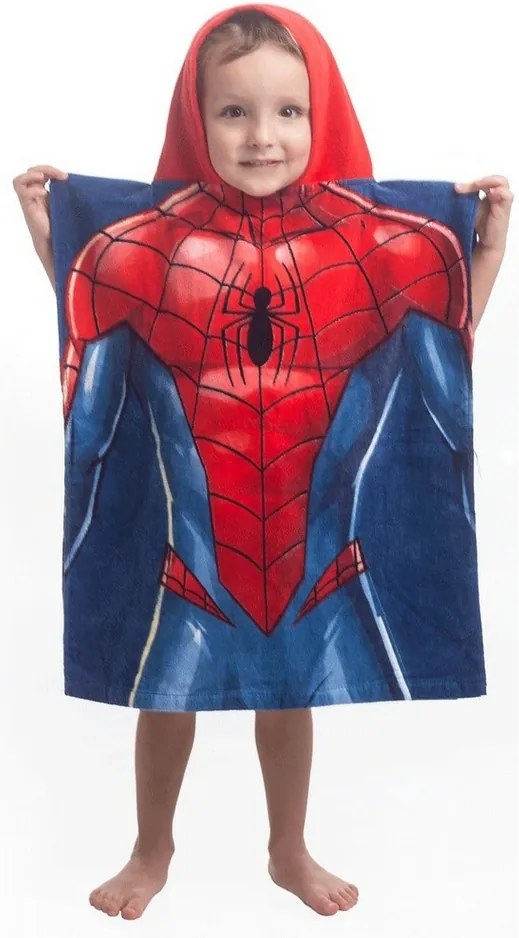 Jerry Fabrics Detské pončo Spiderman blue, 50 x 115 cm