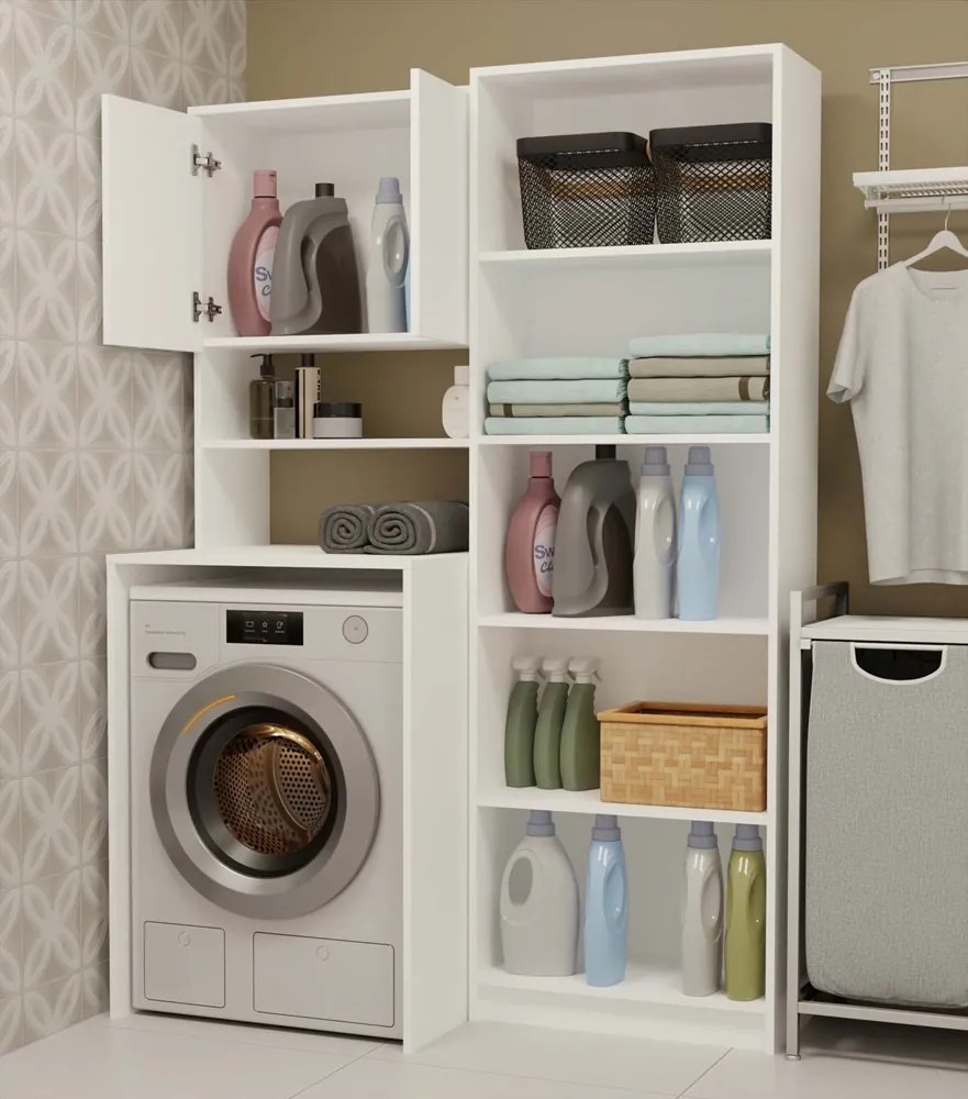 Koupelnová skříňka nad pračku POLA MULTI bílá