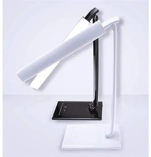 Solight LED stolná lampa stmievateľná, 12W, voľba teploty svetla, USB, biela