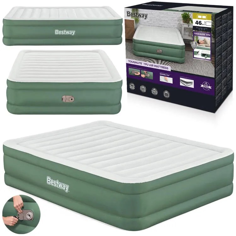 Dvojitý nafukovací matrac Bestway so vstavanou pumpou 203 x 152 x 46 cm 69646