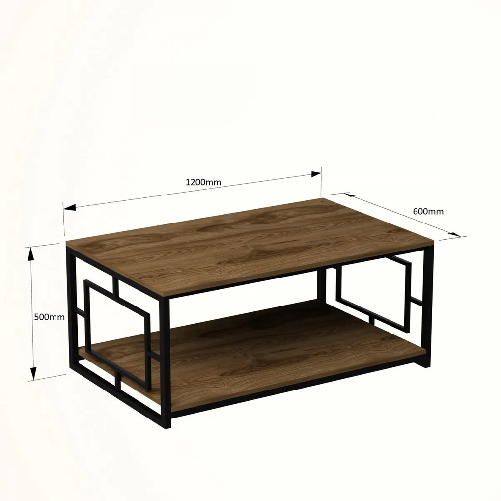 Konferenční stolek Kelvin 120 cm ořech/černý