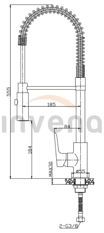 Invena Dokos, stojanková drezová batéria, chrómová, INV-BZ-19-S01-V
