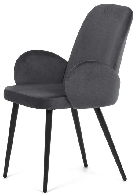 Autronic BONTEC Jedálenská stolička, šedá, zamatová látka, DCL-X7129 GREY2 Farba: Šedá