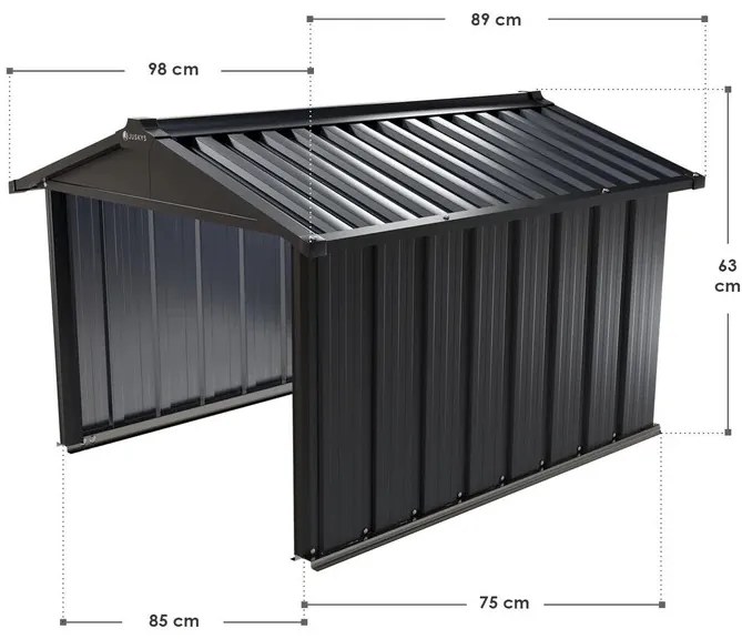 InternetovaZahrada Garáž pre robotickú kosačku 98x89x63 cm - antracit