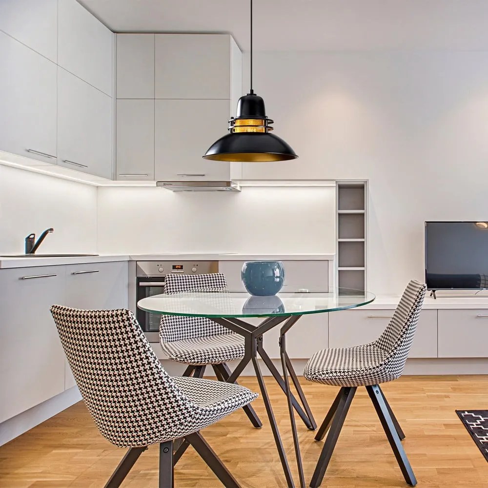 Čierne závesné svietidlo s kovovým tienidlom ø 34 cm Tovar – Opviq lights