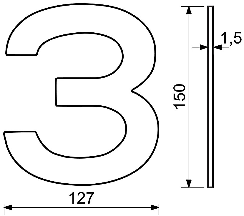 Domová číslica RICHTER RN.150L (čierna), 2, RICHTER černá