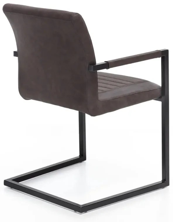 furniture-nabytek.cz - Sada 2 masivních židlí s područkami Picton, hnědá umělá kůže / kov