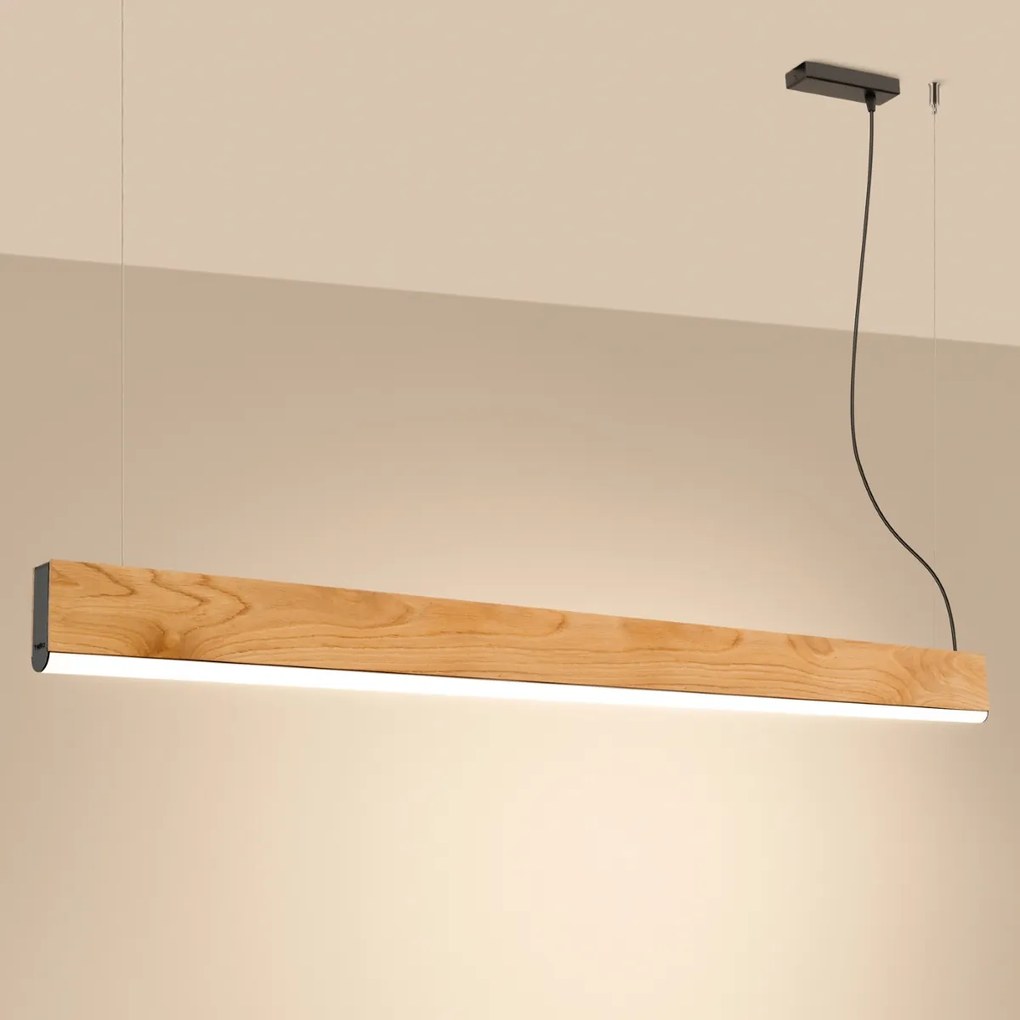 Závesné LED svietidlo Lykke 150, 1x LED 36w, 3000k, drevo
