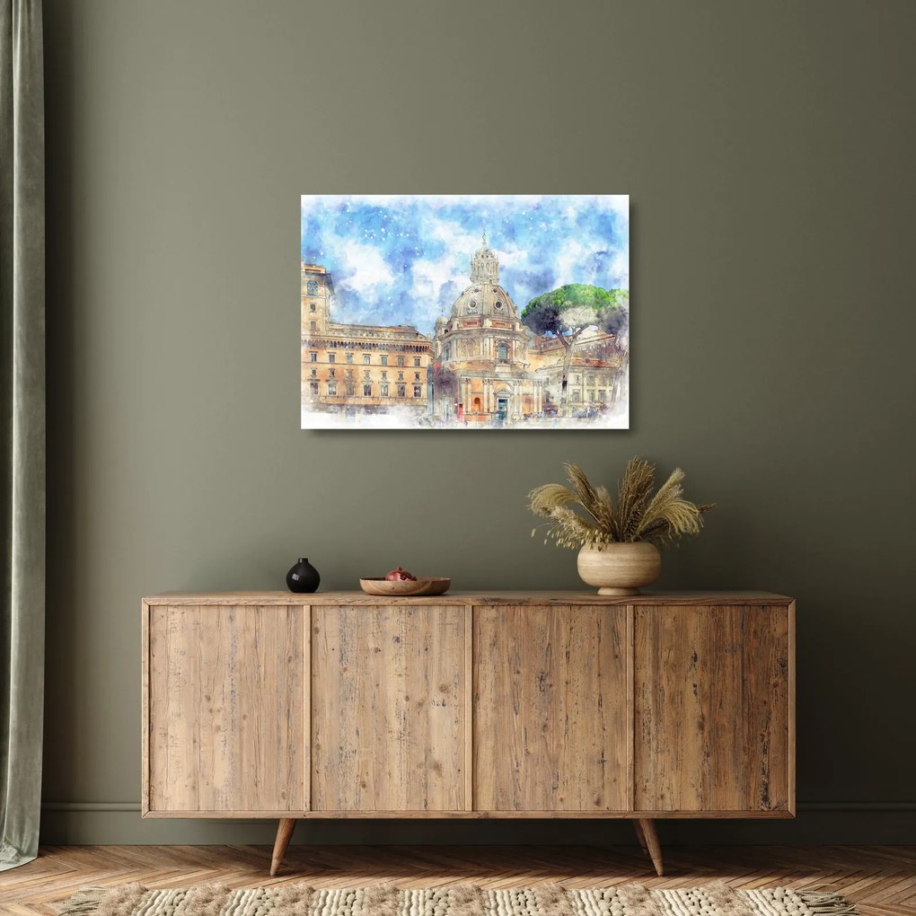 Sklenený obraz - Kostol Santa Maria di Loreto, Rím, Taliansko (70x50 cm)