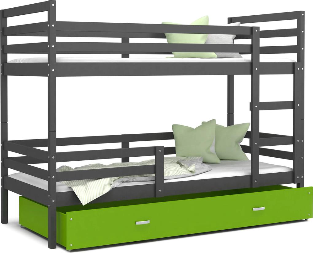 GL Jacek poschodová posteľ Farba: Zelená, Rozmer: 190x80