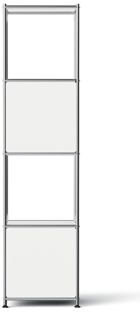 Kovový regál »CN3 Slim Line« s 2 pohyblivými zásuvkami a 1 pohyblivými výklopnými dvierkami, biely