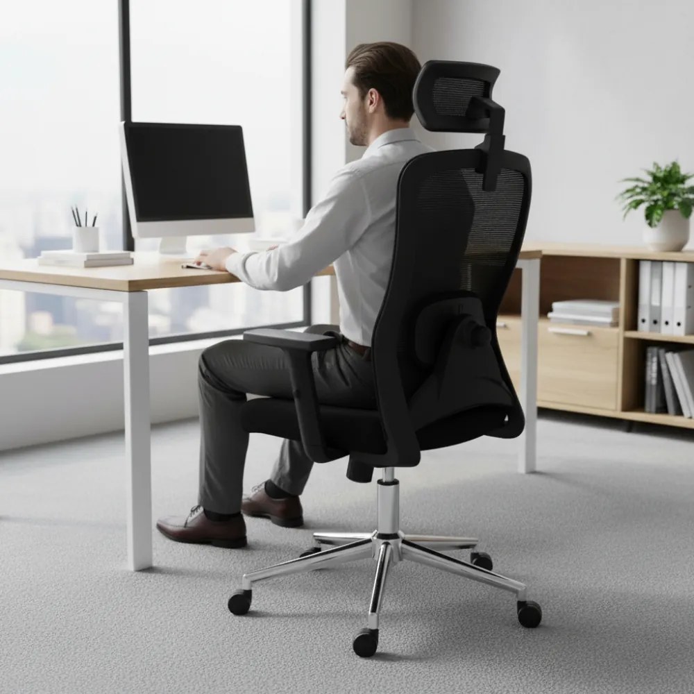 Kancelárska ergonomická stolička Neoseat ZENA — čierna, nosnosť 150 kg