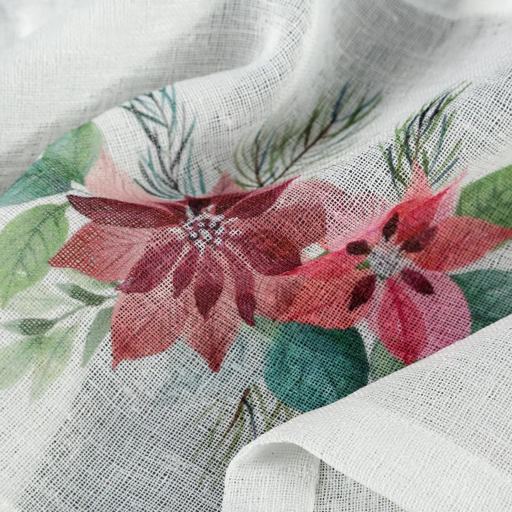 KRÁTKA VIANOČNÁ ZÁCLONA NA PÚTKACH XMAS3 30X150 CM VZOROVANÁ