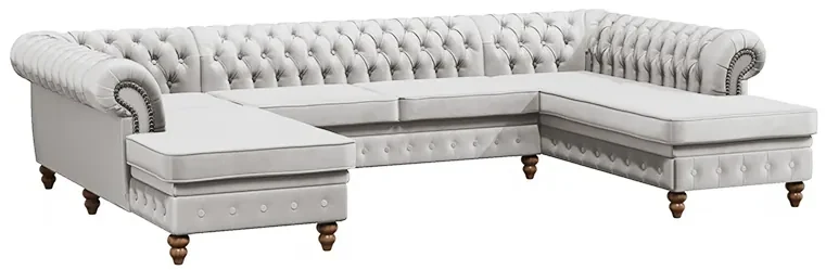 PROXIMA.store - Luxusná sedačka CHESTERFIELD LONG U FARBA NÔH: čierna, DRUH LÁTKY: TORRE - 17, FARBA OZDOBNÝCH ŠPENDLÍKOV: barok