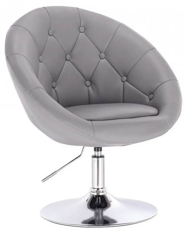 LuxuryForm DESIGN Kreslo VERA na striebornom tanieri - sivé