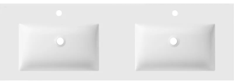Mexen Otis, dvojité umývadlo zapustené do dosky 141 × 46,5 cm, biela matná, 25181401D