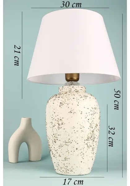 Stolná lampa RAMZES 1xE27/40W/230V biela/krémová