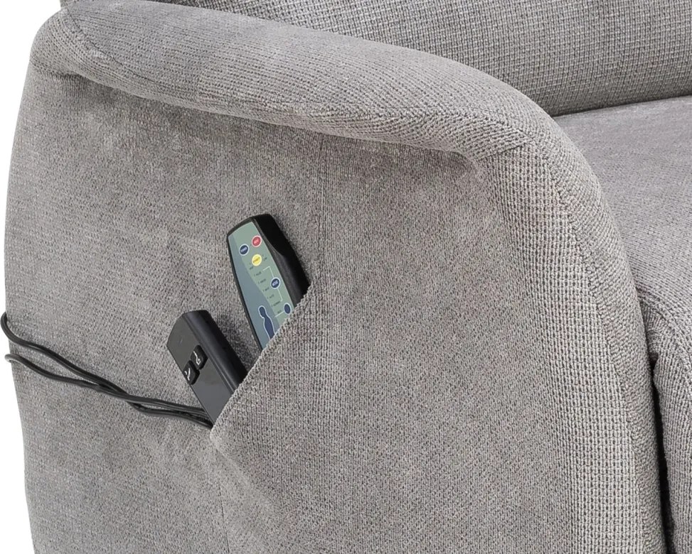 Masážne kreslo s polohovaním Legacy, šedá látka