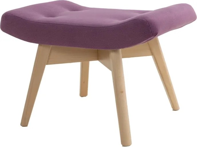 Kreslo Picolo s podnožkou, fialová / prírodná (ART 14861)