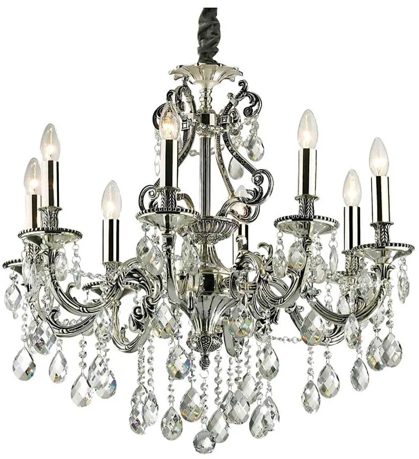 Ideal Lux -Krištáľový luster na reťazi GIOCONDA 8xE14/40W/230V pr. 73 cm strieborná